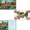 Idyllic Cottage Tapestry Wall Hanging, Countryside House With Swan Pond And Flower Garden, Wooden Bridge Landscape Home Decor