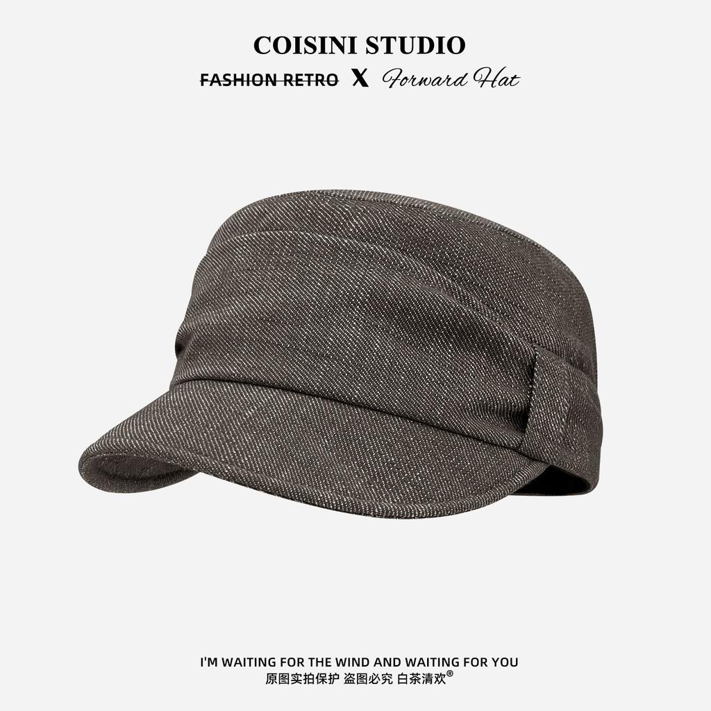 Old Money Style Retro Pleated Flat Top Equestrian Hat Beret Women'S Autumn Temperament Casual Versatile Face Small Painter Hat