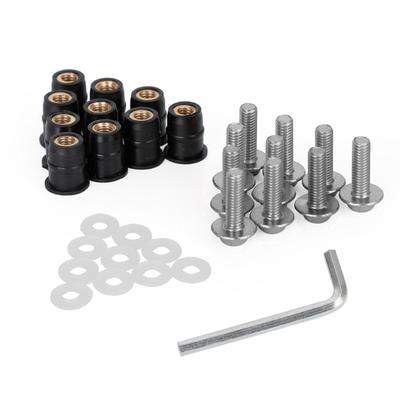 Motorrad Windschutzscheibe Schild Alu M5x16mm Schraube Bolzen Unterlegscheiben Set Silber 10 Stück