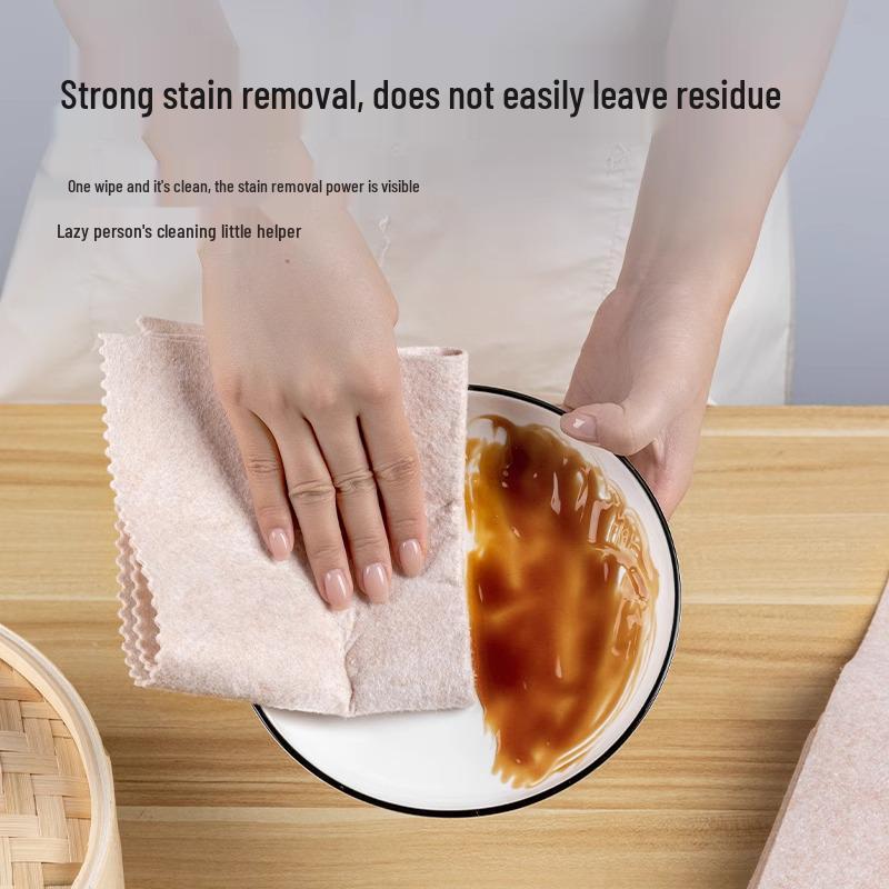 Loofah Oil-Absorbing Lint-Free Dishcloth - Enhanced Kitchen Cleaning Cloth