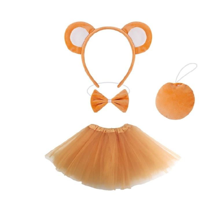 

Cartoon Bear Ears Hairpiece Soft Headband Adjustable Bows Tie Short Dress Cosplay Accesories for Children and Teens