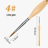 Wolf Hair Fine Line Brush - Black Triangular Birch Handle for Nail Art and Watercolor Detailing
