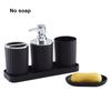Bathroom Accessories Set Vanity Counter Soap Dispenser Toothbrush Cotton Swab Holder and Tray Set Bathroom Decor Apothecary Jars