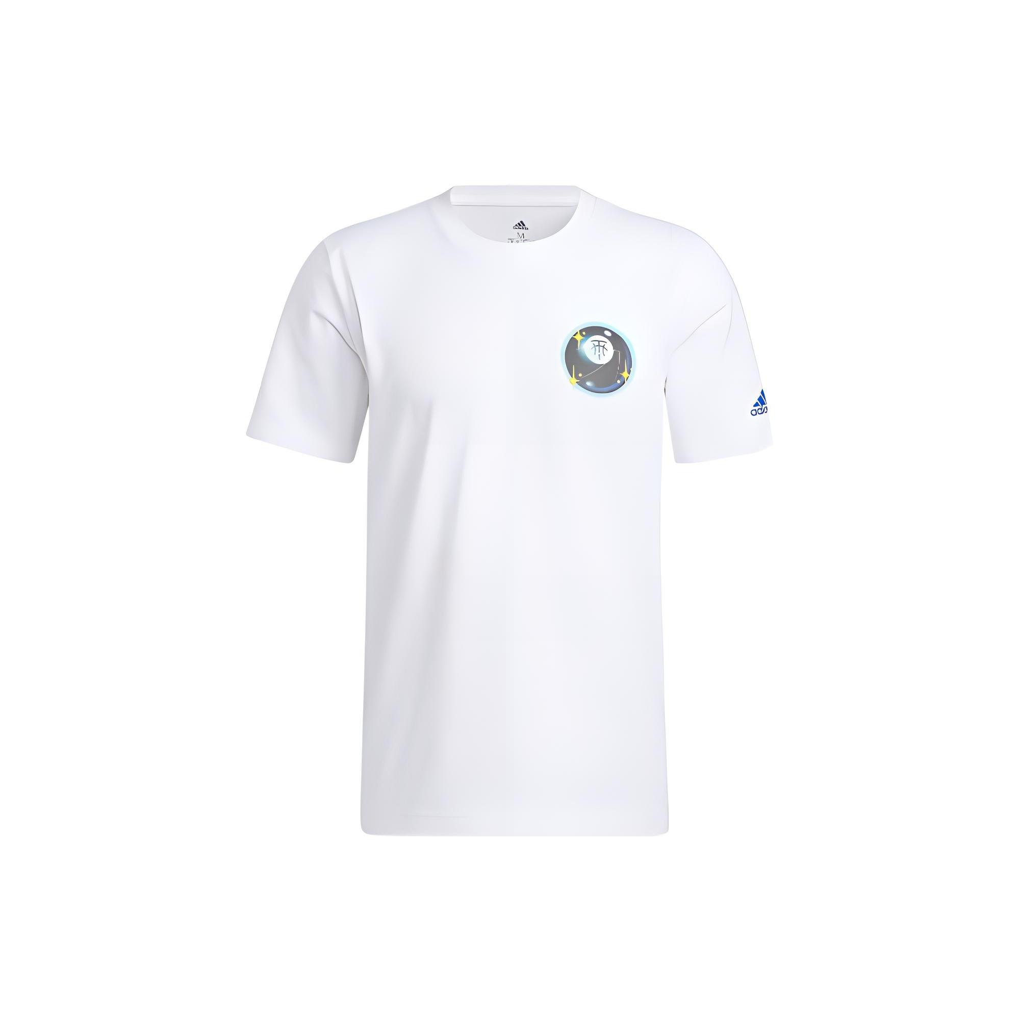 Men s adidas TMAC TEE 8 Pattern Printing Round Neck Pullover Short Sleeve White T-Shirt HS8522 S