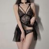 Sexy Lingerie Sexy Gauze Lace Perspective Suspender Nightdress Passion Hollowed Out Temptation Suit