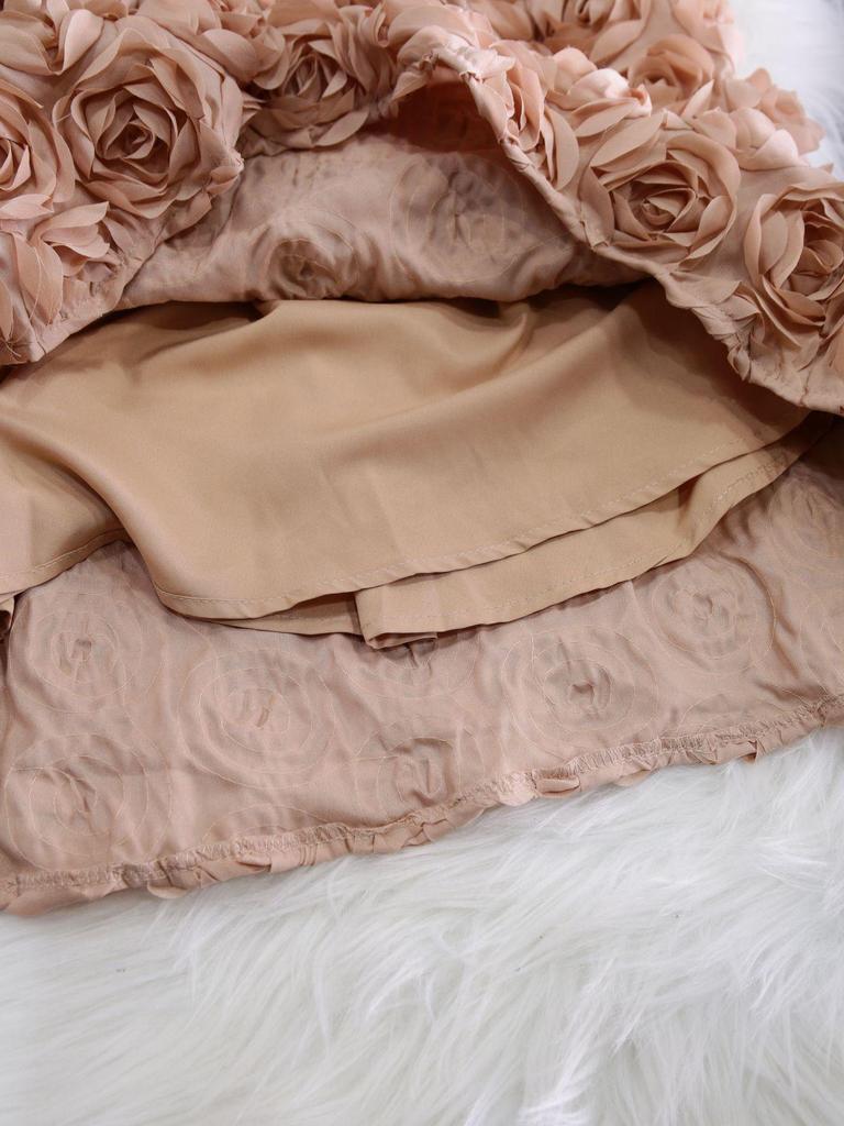 Damska spódnica midi A-line z wysokim stanem i kwiatowym wzorem 3D na rok 2025