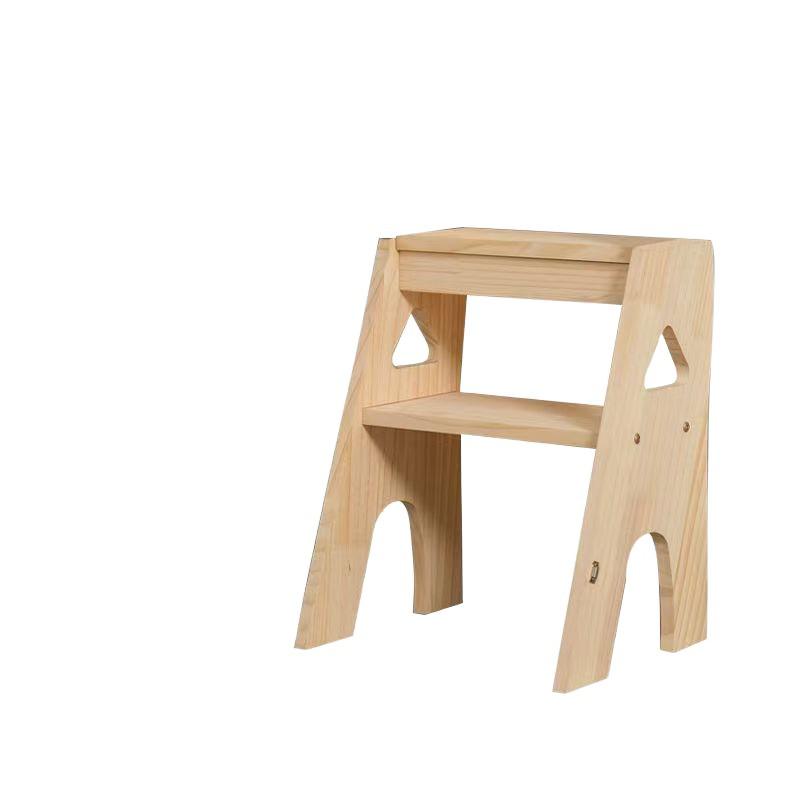 Solid Wood Multifunctional Folding Footstool and Ladder Chair