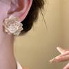 Casual Rose Flower Flower Earrings Resin Gradient Color Floral Stud Earrings Jewelry French Style Women Earrings Party
