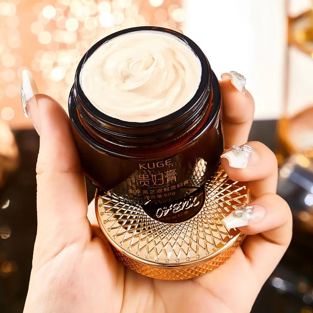 Cordyceps Concealer Glossy Ganoderma Fade Fine Lines Lady Face Cream Brightening Smoothing Makeup Foundation Cream Autumn Winter