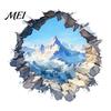 Removable PVC Wall Art Snow Peak Sticker, 3D Landscape Decorative Decal, Durable Mountain Stickers Waterproof Window Film, for Living Room Bedroom