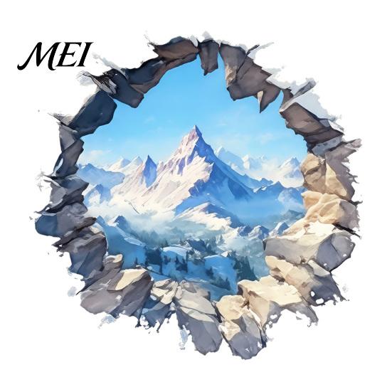 Removable PVC Wall Art Snow Peak Sticker, 3D Landscape Decorative Decal, Durable Mountain Stickers Waterproof Window Film, for Living Room Bedroom