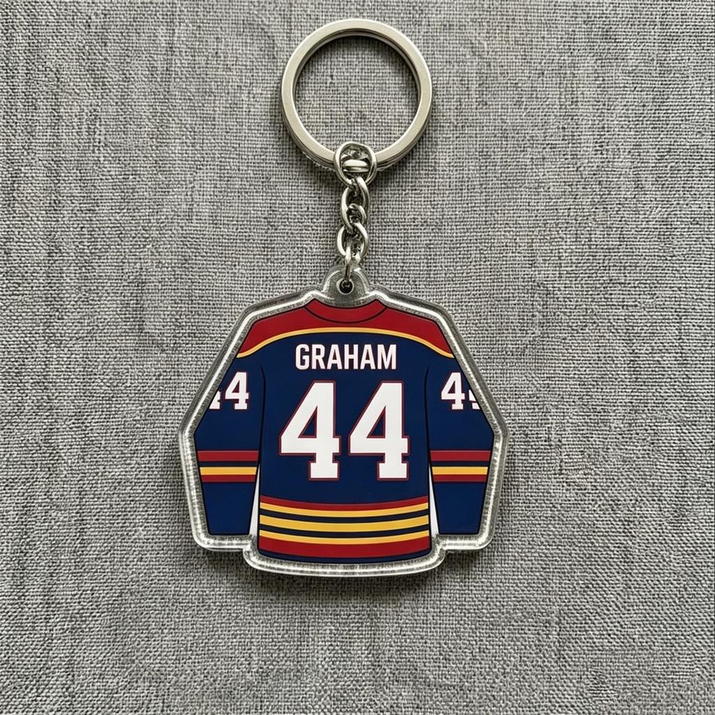 Metal Jersey Keychain with Number and Name Design Durable Chain and Ring for Keys Bag Accessories Collectible Souvenir