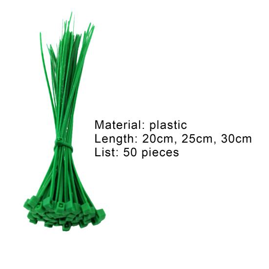 50Pcs Twist Ties Adjustable Self-locking Plastic Garden Flower Wires Set for Plants