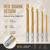 5 Pcs Serrated Twist Drill Bit Set, 3-8mm, Titanium Coated, for Wood Metal Plastic