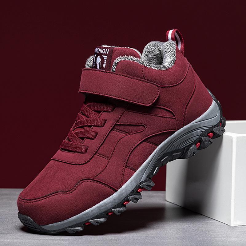 Autumn and winter new snow boots men and women middle-aged and elderly walking shoes high-top velvet cotton shoes couple cotton shoes