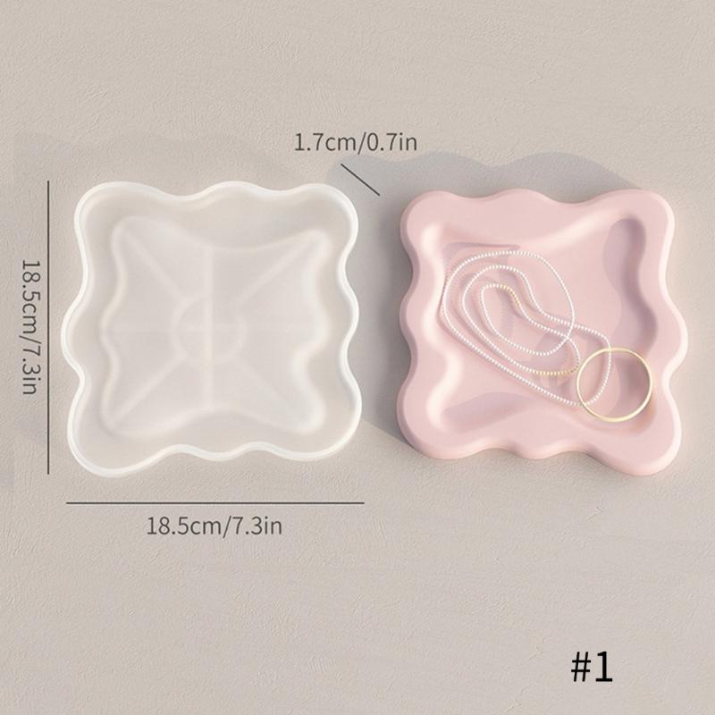Storage Tray Plaster Silicone Mold DIY Jewelry Display Plate Epoxy Resin Mould Irregular Cloud Shape Cement Dish Making