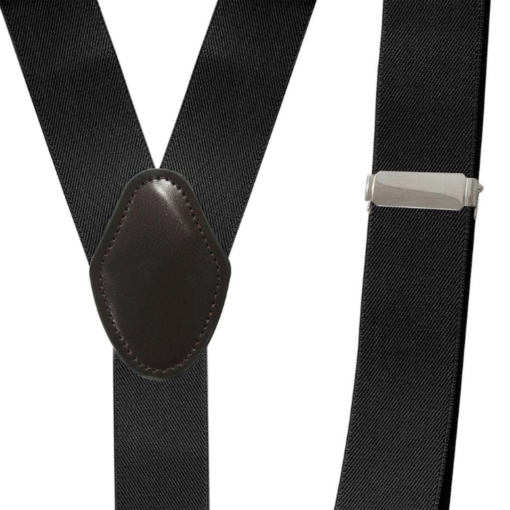 Mens Clip Suspender Elastic Adjustable Prevent Slip 6 Clip Y Shape Mens Suspender Brace for Suits Black