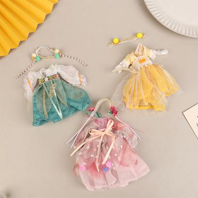 16Cm Chinese Style Doll Hanfu Clothing Dress Doll Ancient Costume Gown Dolls Clothes Accessories Dress Up Toys  For Girls