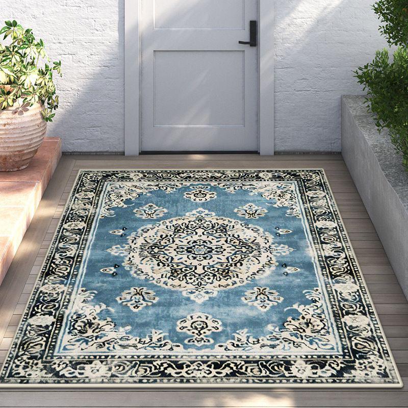Blue Persia Carpet Living Room Decoration Home Sofa Area Rugs Outdoors Door Hall Non-slip Floor Mat Washable Bedroom Doormats