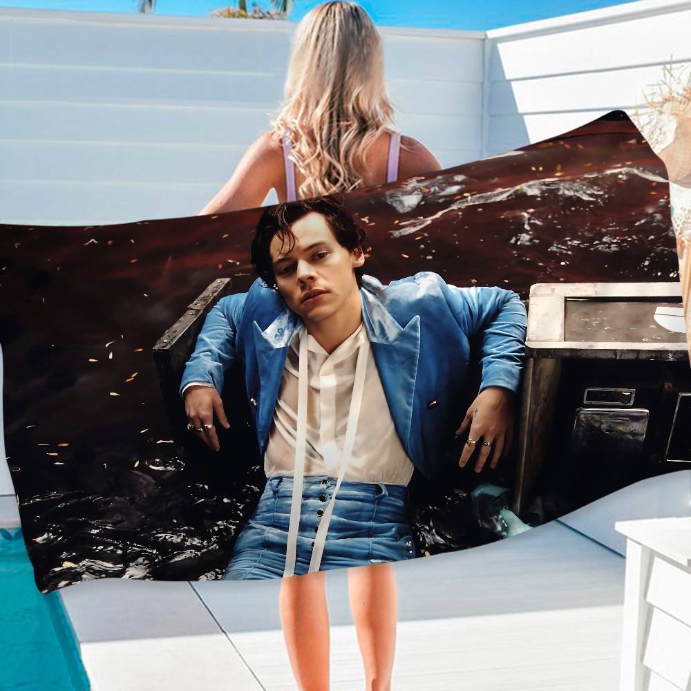 Asciugamano da Spiaggia Stampato in Microfibra Cantante Pop Classico H-Harry S-Styles Arrampicata su Montagna Yoga Spiaggia Nuoto Corsa Assorbente