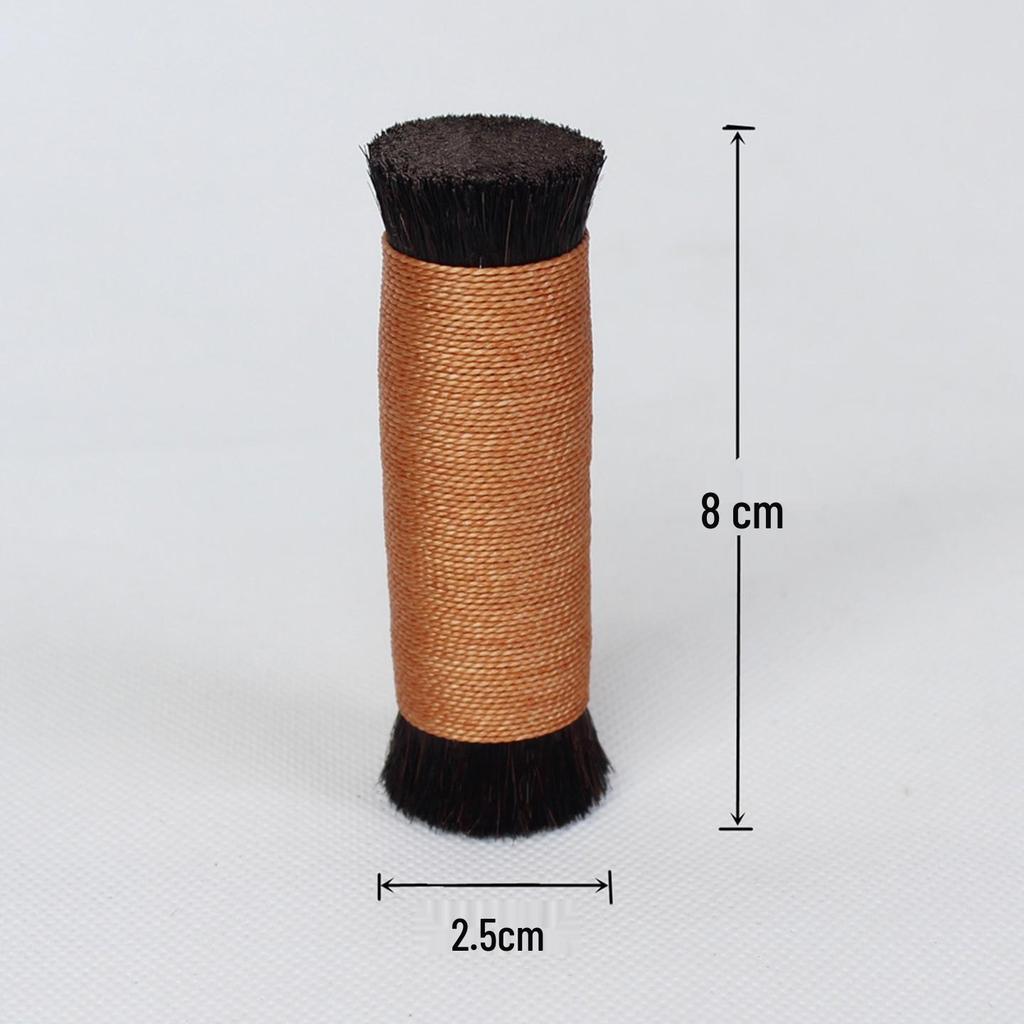 Handmade Calligraphy & Painting Brush with Brown Handle and Tiger Stone Maintenance Tool