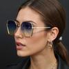 Fashion Sunglasses for Women Minimalist Frame Gradient Lenses Metal Legs Streamlined Design