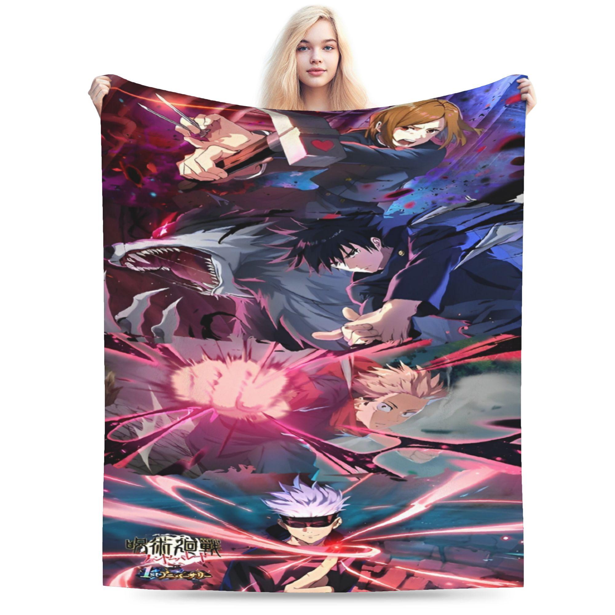 Магическая битва Сатору Годжо Плед Флис Расслабляющий Сверхмягкий Плед для Кровати Коврик Кусок 30x40in