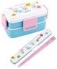 Skater Rappy Bento Soft Made in PFLW4AG Box, 2-Tier, 600ml, Women's, Antibacterial, Filling, Dome-Shaped Lid, Japan,