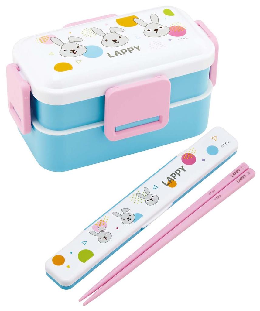 Skater Rappy Bento Soft Made in PFLW4AG Box, 2-Tier, 600ml, Women's, Antibacterial, Filling, Dome-Shaped Lid, Japan,