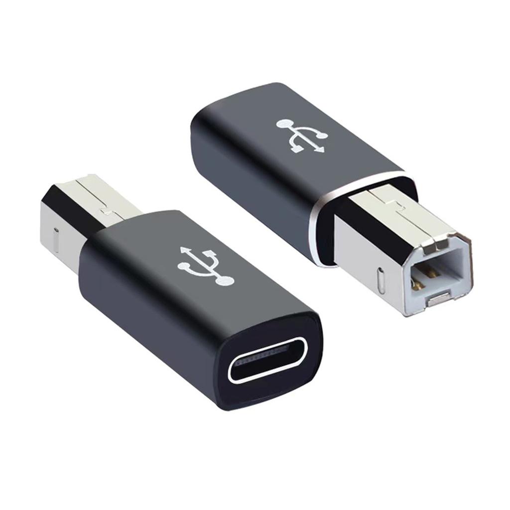 Portable USB C Female to MIDI Adapter Female USB C to Male USB B Printer Adapter High-Speed Transmission Connector