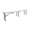 Folding Reception Bench - TERRANOVA - White - Steel Structure and HDPE Polyethylene Seat - 4 People - 180x28xH43 Cm