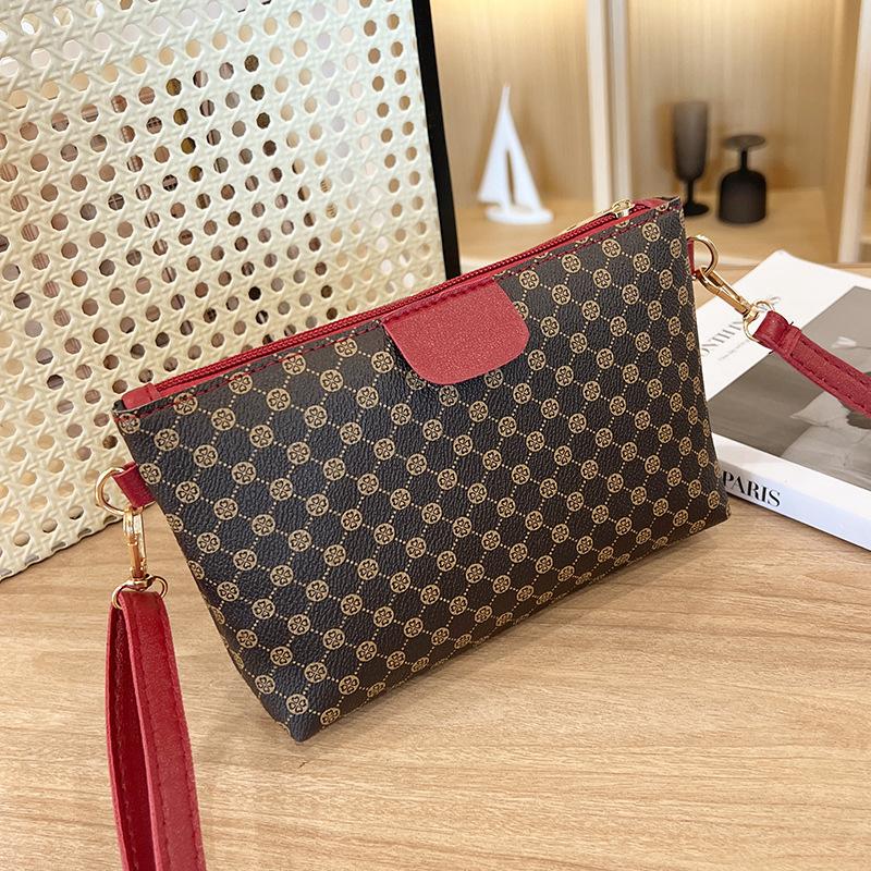 Retro printed shoulder messenger women's bag, a new fashion trend zipper small square bag