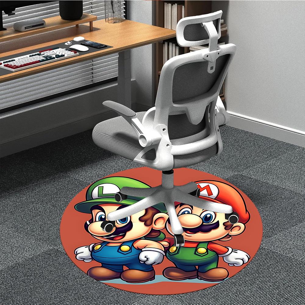 

1pc Mario Luigi Office Round Area Rug, Under Office Chairs Bedroom Living Room Home Decor, Room Decoa1016215 80cm by 80cm