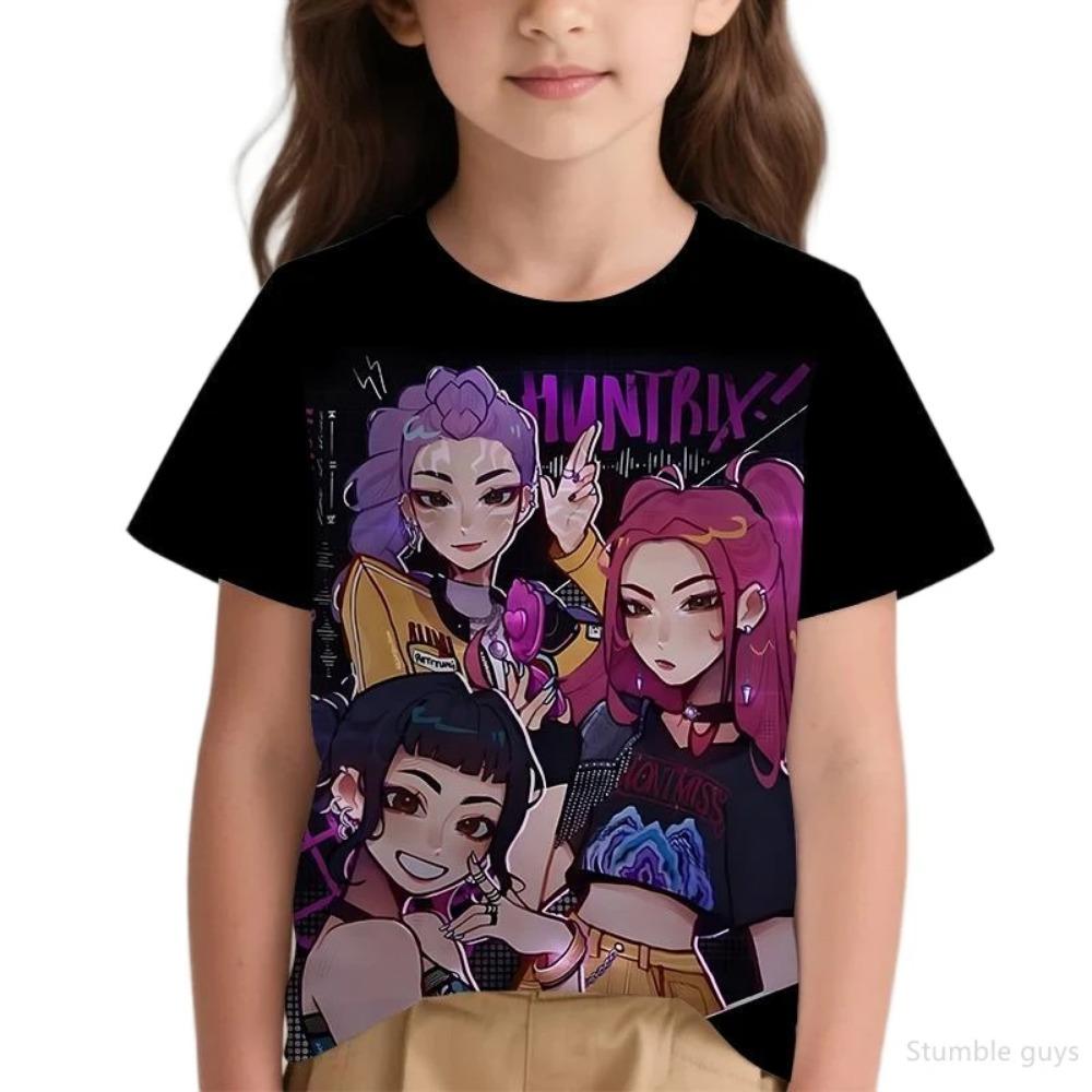 3-14A Maglietta Estiva 3D KPop Demon Hunters per Bambini Vestiti Ragazzi Abbigliamento Casual Ragazze