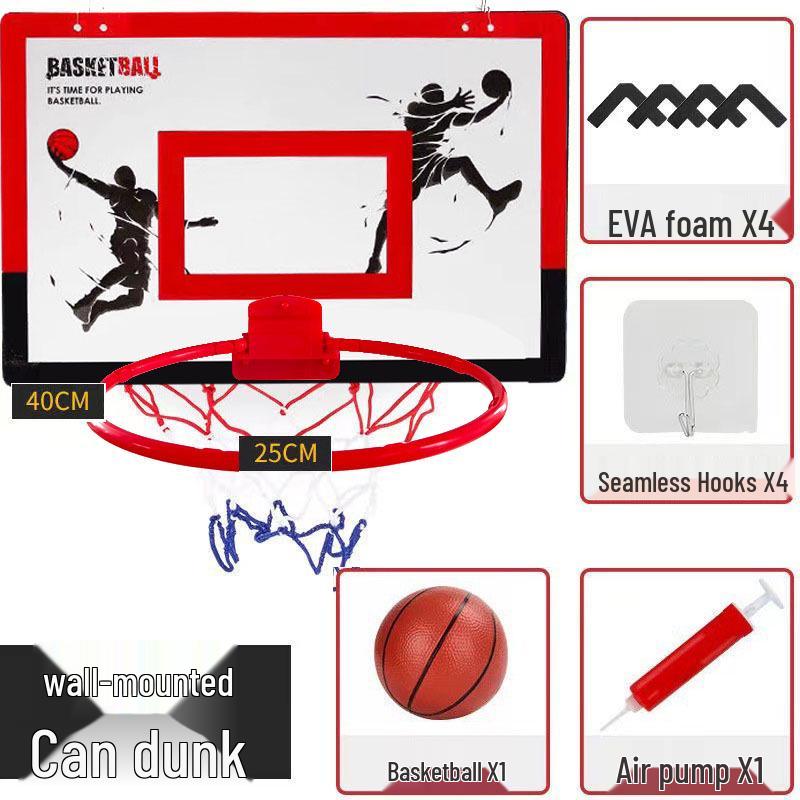 Punch-Free Foldable Basketball and Volleyball Hoop for Kids - Indoor/Outdoor Wall-Mounted Dunk Board