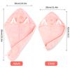 Quick Dry Hair Towels Women And Child Cute Cat  Ear Super Absorption Thicker Microfiber Turban Towels With Bear Buttons