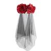 Halloween Floral Veil Headbands Mesh Lace for Women Cosplay Carnival Hair Props