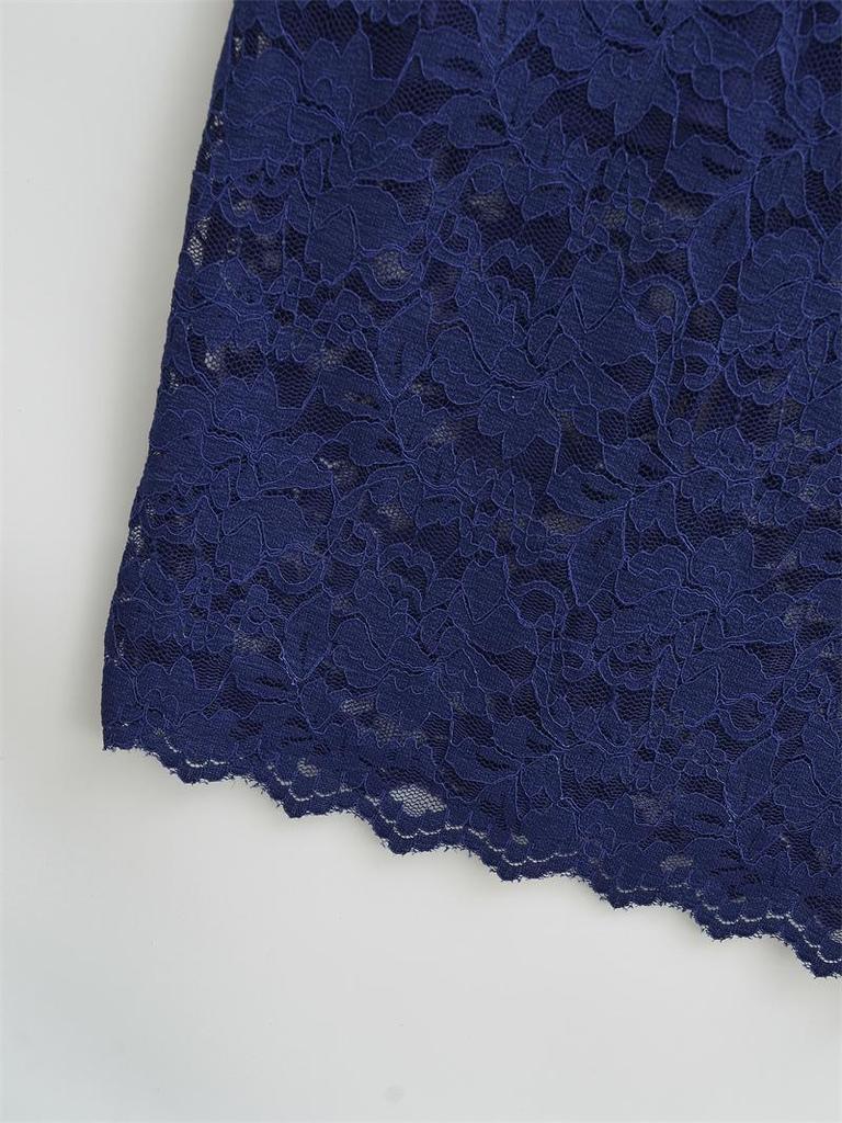 Schlankmachender Spitzen-Midirock mit hoher Taille für Damen für Frühling & Herbst