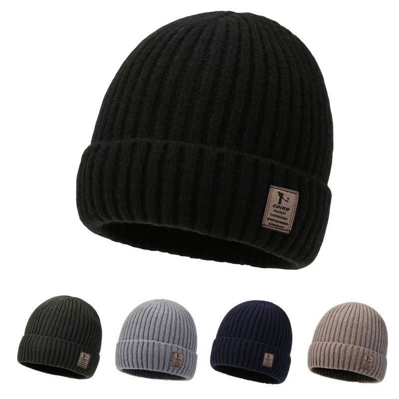 Winter fleece hat warm knitted windproof ear protection pullover hat men's wool thickened cold-proof bag head warm hat