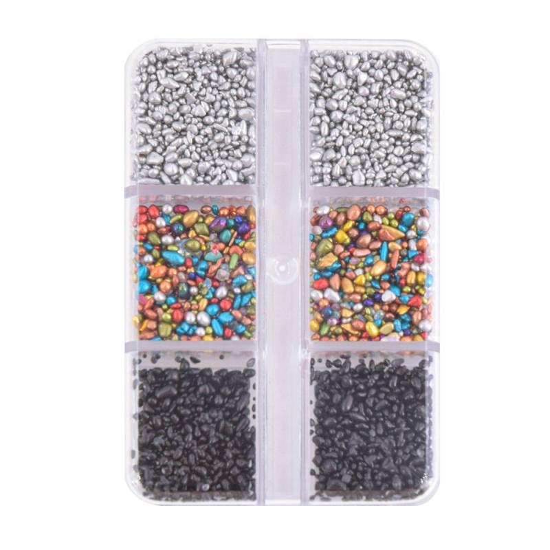 6-Grid Soft Pottery Rhinestone Boxed DIY Cobblestone Suit Nail Nail Jewelry Mixed