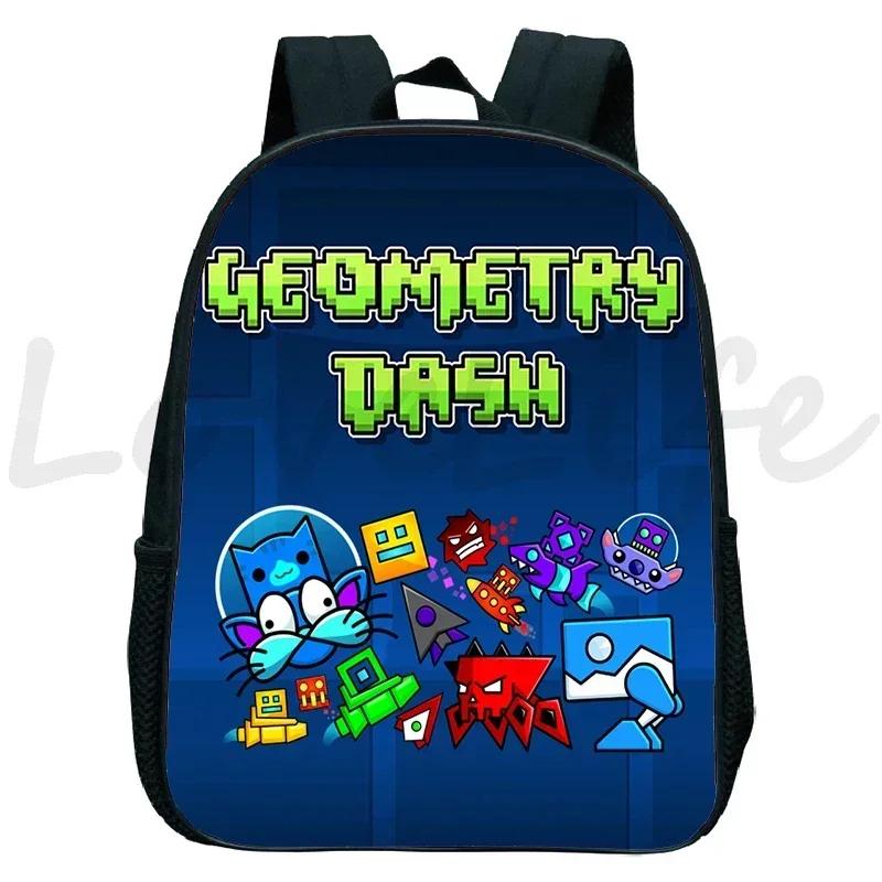Zaino Kindergarten Geometry Dash Arrabbiato per Bambini e Bambine Zaino Anime Piccola Borsa da Libri Bambini Borse Scolastiche Cartoon Zaino per Bambini