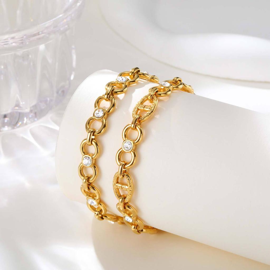 Titanstahl Schmuck Nische High-End Schmuck Edelstahl Unendlichkeit Zirkon Armband Br-2637