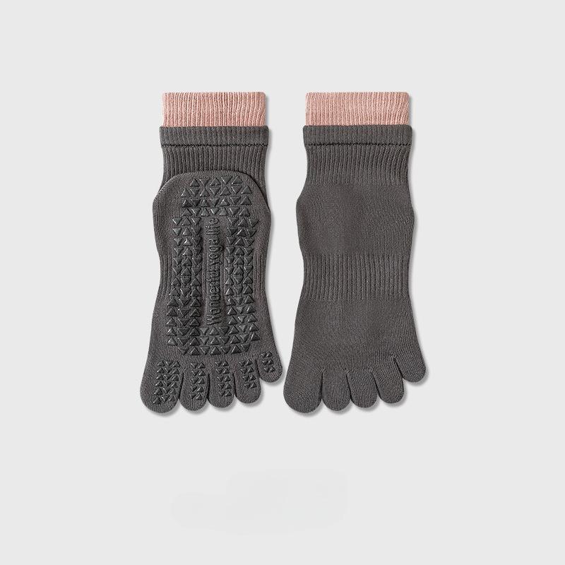 Five-finger Yoga Socks Breathable Cotton Five Toes Pilates Socks Silicone Non-slip Professional Indoor Workout Gym Sports Socks