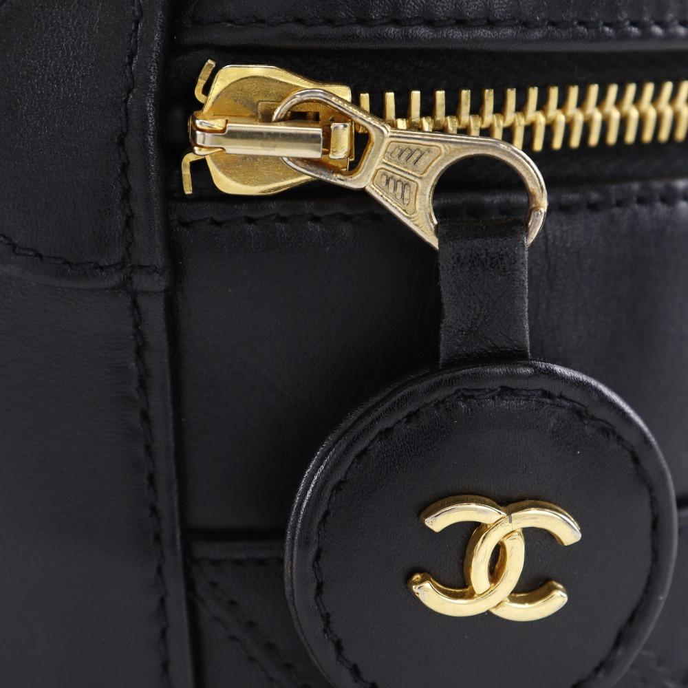 CHANEL Vanity Vanity A01618 Bicolole vintage black Calfskin Women Used