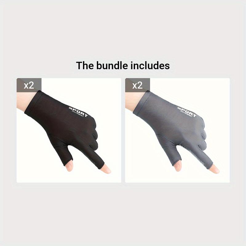 4pair of men's performance breathable quick drying exposed fingers anti slip sunscreen suitable for cycling and fishing
