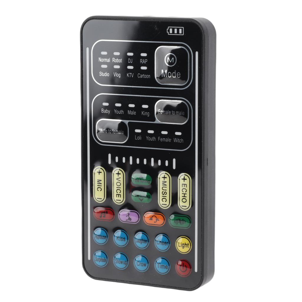 I9 Voice Changer Set Multifunction Portable Recording Mini Sound Card for Game Anchor Recording Computer English Version