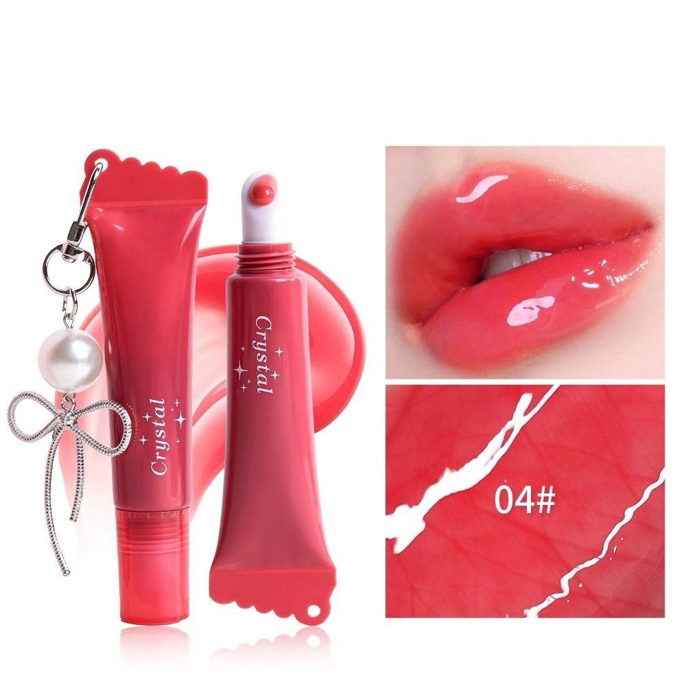

New Hydrating Mirror Lip Gloss Moisturizing Shiny Lipstick with Bow Keychain Lip Makeup Beauty Cosmetics