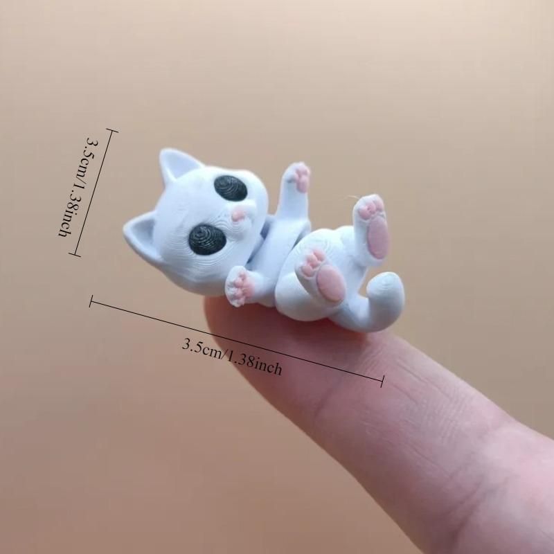 1/3PCS 3D Printed Mini Cat Cable Holder Movable Joints Mouse Cord Organizer Cute Desktop Ornament Decor Gift, Cable Charm