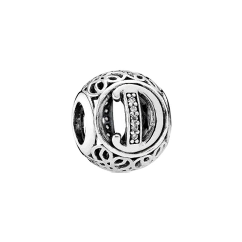 Fine Sparkling Spherical A-Z 26 Lucky Letters Charm Beads Fit Original European Bracelets Diy Women Jewelry Gifts