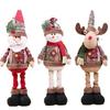 Retro Snowflake Plaid Telescopic Christmas Doll Ornament for Hotel, Bar & Mall Decor